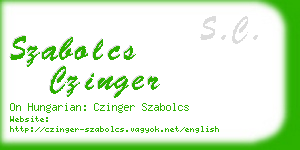 szabolcs czinger business card